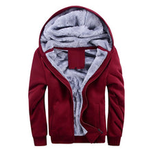 Charger l'image dans la galerie, Winter Men Jackets Fleece Warm Hood Thick Parka Velvet Windproof Coats Cardigan Sweatshirts Hoodies Zipper Men Hoodie Jacket