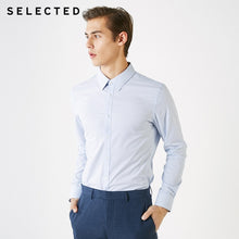 Charger l'image dans la galerie, SELECTED Men's Dark Figured Slim Fit Long-sleeved Temperament Business Casual Shirts T|419105505
