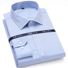 Charger l'image dans la galerie, High Quality Mens Formal Dress Shirts Long Sleeve White Pure Cotton Business Slim Fit Plus Size Office Shirt Non Iron Blouse