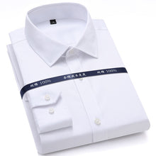Charger l'image dans la galerie, High Quality Mens Formal Dress Shirts Long Sleeve White Pure Cotton Business Slim Fit Plus Size Office Shirt Non Iron Blouse