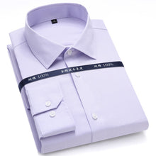 Charger l'image dans la galerie, High Quality Mens Formal Dress Shirts Long Sleeve White Pure Cotton Business Slim Fit Plus Size Office Shirt Non Iron Blouse
