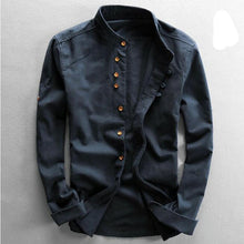 Charger l'image dans la galerie, Men's Cotton Linen Shirts Long Sleeve Men Casual Slim Mandarin Collar Shirts High Quality Summer Beach Shirt plus size 6xl