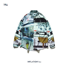 Charger l'image dans la galerie, INFLATION Men 2020 Autumn Shirt Digital Printing Men Shirt Man Long Sleeve Shirt Loose Fit Shirts Oversized Men Shirt 92148W