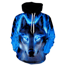 Charger l'image dans la galerie, Fashion Men Wolf Animal 3D Printed Hooded Hoodies Men / Women's Shinning Wolf Design Sweatshirts 3D Harajuku Hoody