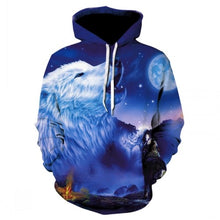 Charger l'image dans la galerie, Fashion Men Wolf Animal 3D Printed Hooded Hoodies Men / Women's Shinning Wolf Design Sweatshirts 3D Harajuku Hoody