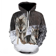 Charger l'image dans la galerie, Fashion Men Wolf Animal 3D Printed Hooded Hoodies Men / Women's Shinning Wolf Design Sweatshirts 3D Harajuku Hoody