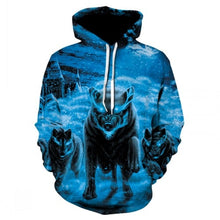Charger l'image dans la galerie, Fashion Men Wolf Animal 3D Printed Hooded Hoodies Men / Women's Shinning Wolf Design Sweatshirts 3D Harajuku Hoody