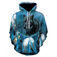 Charger l'image dans la galerie, Fashion Men Wolf Animal 3D Printed Hooded Hoodies Men / Women's Shinning Wolf Design Sweatshirts 3D Harajuku Hoody
