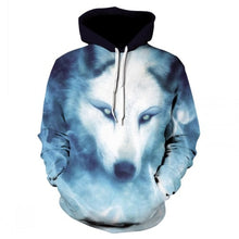 Charger l'image dans la galerie, Fashion Men Wolf Animal 3D Printed Hooded Hoodies Men / Women's Shinning Wolf Design Sweatshirts 3D Harajuku Hoody