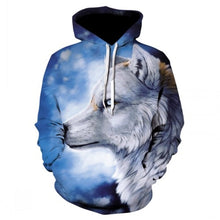 Charger l'image dans la galerie, Fashion Men Wolf Animal 3D Printed Hooded Hoodies Men / Women's Shinning Wolf Design Sweatshirts 3D Harajuku Hoody