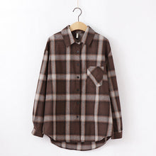 Charger l'image dans la galerie, 2020 Fashion Women Plaid Shirt Chic Checked Blouse Long Sleeve Female Casual Print Shirts Loose Cotton Tops Blusas