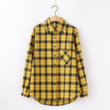 Charger l'image dans la galerie, 2020 Fashion Women Plaid Shirt Chic Checked Blouse Long Sleeve Female Casual Print Shirts Loose Cotton Tops Blusas
