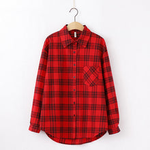 Charger l'image dans la galerie, 2020 Fashion Women Plaid Shirt Chic Checked Blouse Long Sleeve Female Casual Print Shirts Loose Cotton Tops Blusas