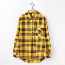 Charger l'image dans la galerie, 2020 Fashion Women Plaid Shirt Chic Checked Blouse Long Sleeve Female Casual Print Shirts Loose Cotton Tops Blusas