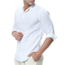 Charger l'image dans la galerie, JDDTON New Men's Long Sleeve Shirts Cotton Linen Casual Breathable Comfortable Shirt Fashion Style Solid Male Loose Shirts JE065