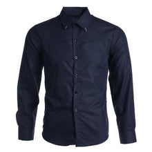Charger l'image dans la galerie, Men Casual Shirts 2020 spring New Fashion Solid Color Man Sleeve Cotton Slim Fit Casual Business Button Shirt Tops fit