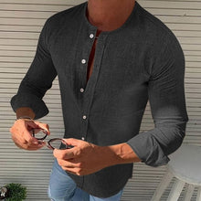 Charger l'image dans la galerie, Autumn Spring Long Sleeve Casual Shirts Top For Men Solid Slim Basic Stand Business Shirts Camisas Masculina Men Blouse Clothing