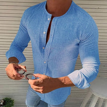 Charger l'image dans la galerie, Autumn Spring Long Sleeve Casual Shirts Top For Men Solid Slim Basic Stand Business Shirts Camisas Masculina Men Blouse Clothing