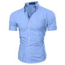 Charger l'image dans la galerie, Autumn Spring Long Sleeve Casual Shirts Top For Men Solid Slim Basic Stand Business Shirts Camisas Masculina Men Blouse Clothing