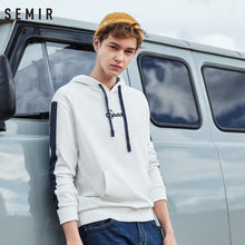 Charger l'image dans la galerie, SEMIR Men Printed Hooded Sweatshirt with Kangaroo Pocket Long Side-Striped Sleeve Pullover Hoodies Ribbing Cuff and Hem Winter
