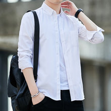Charger l'image dans la galerie, Zongke 2020 New Spring Solid Men Shirt Male Clothing Slim Fit Oxford Cotton Long Sleeve Casual Shirts Men Fashion Brand M-5XL
