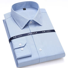 Charger l'image dans la galerie, High Quality Mens Formal Dress Shirts Long Sleeve White Pure Cotton Business Slim Fit Plus Size Office Shirt Non Iron Blouse
