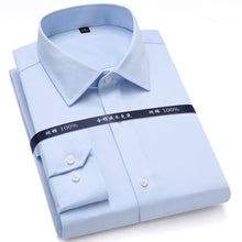 Charger l'image dans la galerie, High Quality Mens Formal Dress Shirts Long Sleeve White Pure Cotton Business Slim Fit Plus Size Office Shirt Non Iron Blouse
