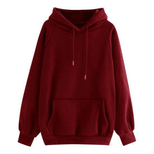 Charger l'image dans la galerie, Women's Harajuku Hooded Casual Solid Color Hooded Pocket Long Sleeve Pullover Sweatshirt For Girls moletom feminino
