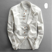 Charger l'image dans la galerie, Men's Cotton Linen Shirts Long Sleeve Men Casual Slim Mandarin Collar Shirts High Quality Summer Beach Shirt plus size 6xl
