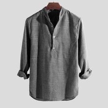 Charger l'image dans la galerie, Helisopus New Fashion Spring Summer Casual Men's Shirt Cotton Long Sleeve Striped Slim Fit Stand Collar Shirts S-5XL
