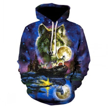 Charger l'image dans la galerie, Fashion Men Wolf Animal 3D Printed Hooded Hoodies Men / Women's Shinning Wolf Design Sweatshirts 3D Harajuku Hoody
