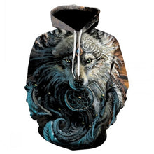 Charger l'image dans la galerie, Fashion Men Wolf Animal 3D Printed Hooded Hoodies Men / Women's Shinning Wolf Design Sweatshirts 3D Harajuku Hoody
