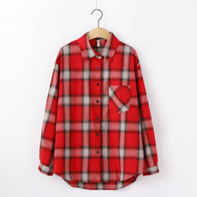 Charger l'image dans la galerie, 2020 Fashion Women Plaid Shirt Chic Checked Blouse Long Sleeve Female Casual Print Shirts Loose Cotton Tops Blusas
