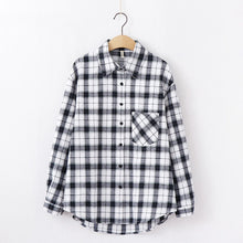 Charger l'image dans la galerie, 2020 Fashion Women Plaid Shirt Chic Checked Blouse Long Sleeve Female Casual Print Shirts Loose Cotton Tops Blusas
