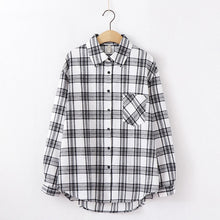 Charger l'image dans la galerie, 2020 Fashion Women Plaid Shirt Chic Checked Blouse Long Sleeve Female Casual Print Shirts Loose Cotton Tops Blusas
