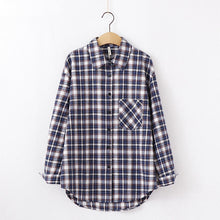 Charger l'image dans la galerie, 2020 Fashion Women Plaid Shirt Chic Checked Blouse Long Sleeve Female Casual Print Shirts Loose Cotton Tops Blusas
