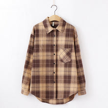 Charger l'image dans la galerie, 2020 Fashion Women Plaid Shirt Chic Checked Blouse Long Sleeve Female Casual Print Shirts Loose Cotton Tops Blusas
