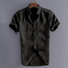 Charger l'image dans la galerie, Summer Casual Shirts for Men Short Sleeve Linen cotton Shirt Masculina Camisa Slim Fit Male Blouse Homme Chemise Plus Size Men

