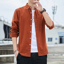 Charger l'image dans la galerie, Casual Mens Corduroy Shirt Pure Cotton Long Sleeve Brown Thick Winter XXL Regular Fit New Model Male Button Down Shirts
