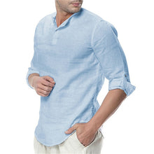 Charger l'image dans la galerie, JDDTON New Men's Long Sleeve Shirts Cotton Linen Casual Breathable Comfortable Shirt Fashion Style Solid Male Loose Shirts JE065
