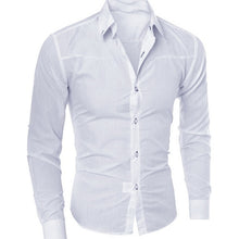 Charger l'image dans la galerie, Men Casual Shirts 2020 spring New Fashion Solid Color Man Sleeve Cotton Slim Fit Casual Business Button Shirt Tops fit
