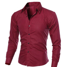 Charger l'image dans la galerie, Men Casual Shirts 2020 spring New Fashion Solid Color Man Sleeve Cotton Slim Fit Casual Business Button Shirt Tops fit
