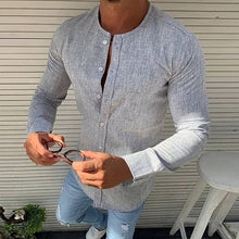 Charger l'image dans la galerie, Autumn Spring Long Sleeve Casual Shirts Top For Men Solid Slim Basic Stand Business Shirts Camisas Masculina Men Blouse Clothing
